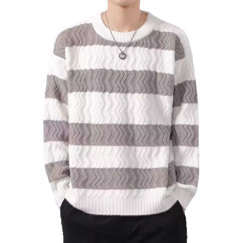 Mens Striped Knit Sweater
