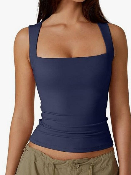Women's Square Neck Sleeveless Vest Top