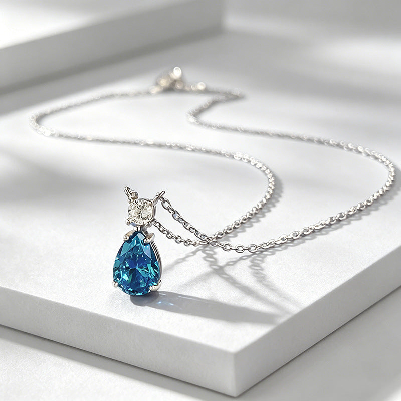 S925 Silver Pear Drop Necklace
