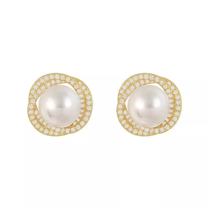 Pearl Geometric Earrings