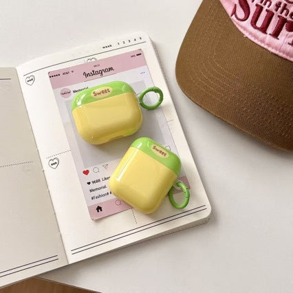 3D Green Apple AirPods Protective Case with Lanyard
