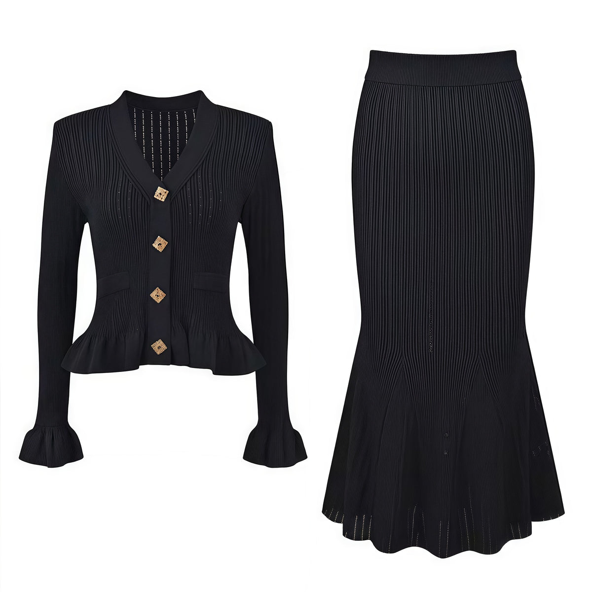 Louvre Fishtail Cardigan Set