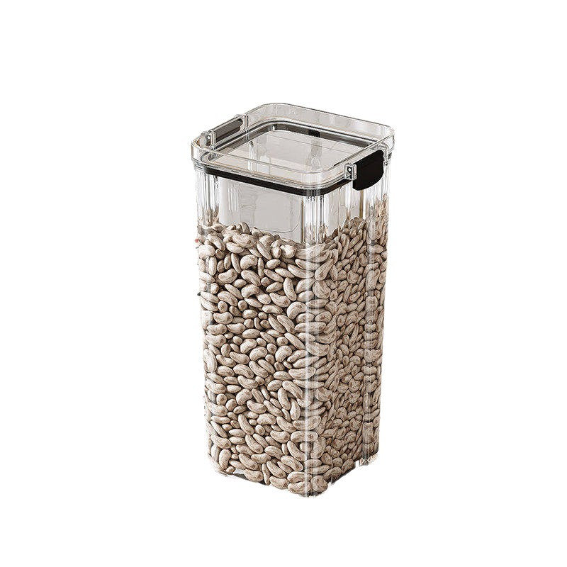 Snap Lock Food Storage Container with Transparent Square Design