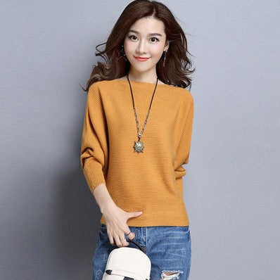Solid Color Pullover Short Long Sleeve Knit Base Shirt