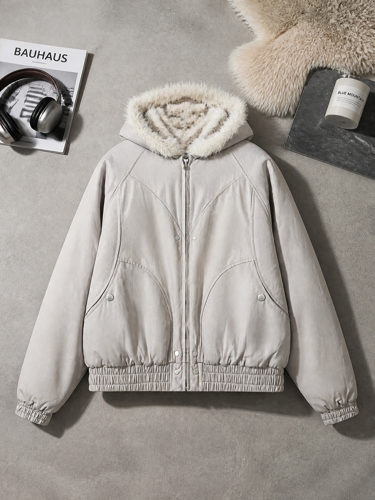 Cotton Padded Faux Fur Hooded Jacket - Urban Winter Essential