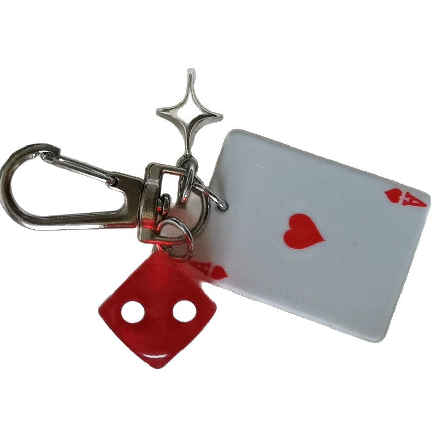 Poker Dice Metal Keychain Pendant
