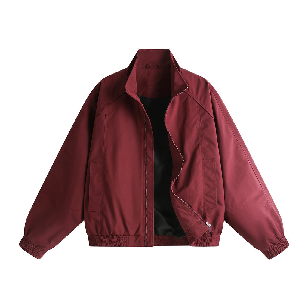 Modern Stand-Collar Zip-Up Jacket in Versatile Lightweight Fabric