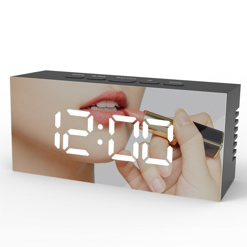 LED Digital Mirror Alarm Clock with Temperature Display