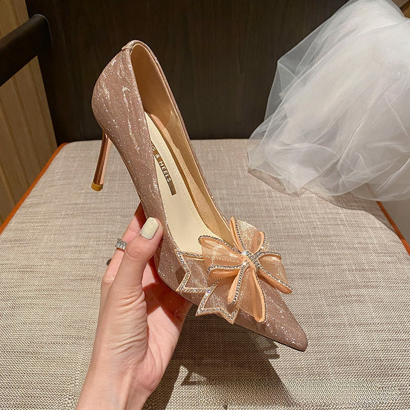 Éclat Bow Pointed Toe Stiletto Heels