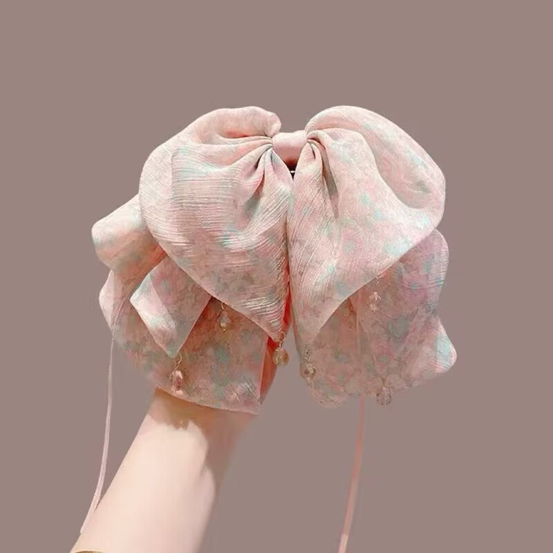 Elegant Bow Crystal Hair Claw Clip