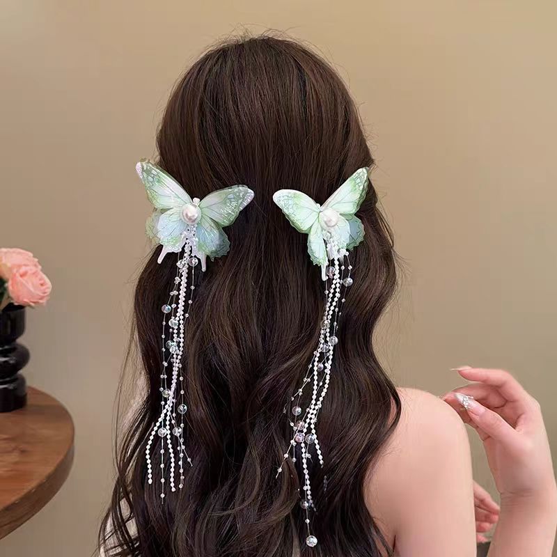 Super fairy butterfly hairpin for women, long style