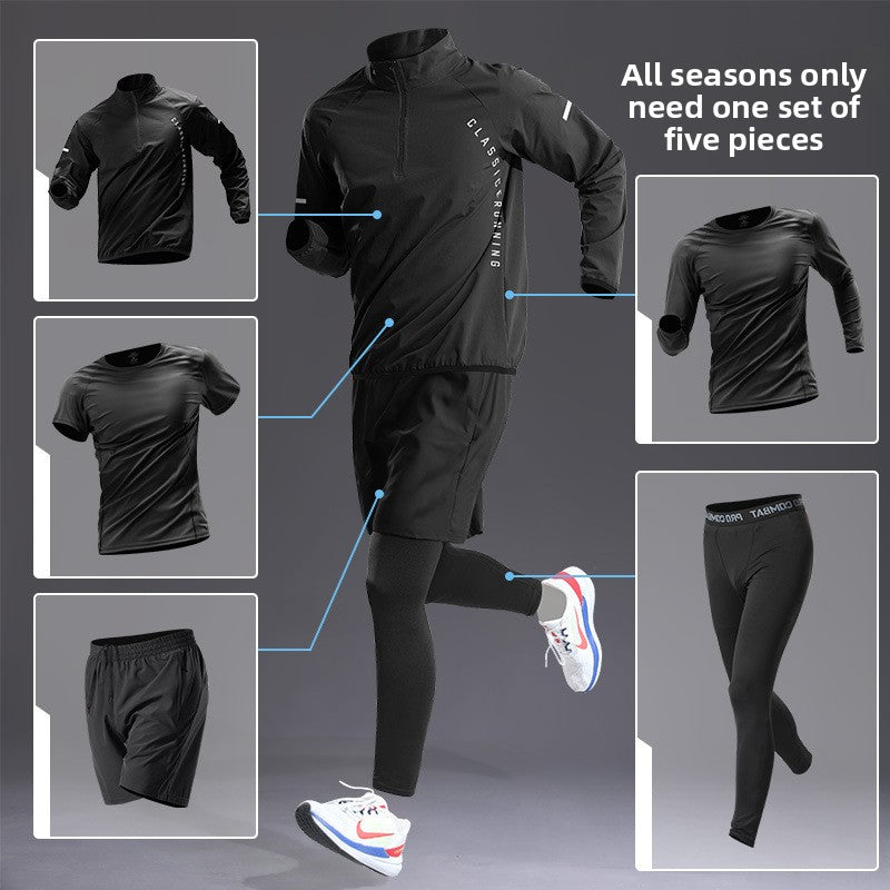 Athletic Training Five-Piece Sportswear Set
