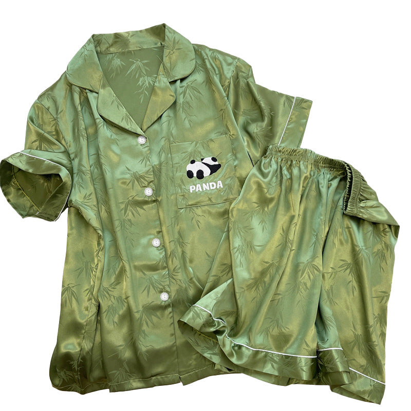 Luxury High-End Panda Ice Silk Pajamas
