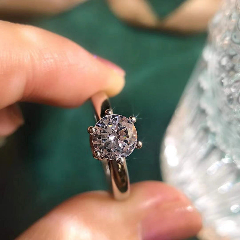 Radiant Hearts Diamond Simulant Adjustable Ring