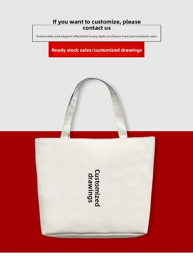 Canvas Tote Bag with Trendy Prints