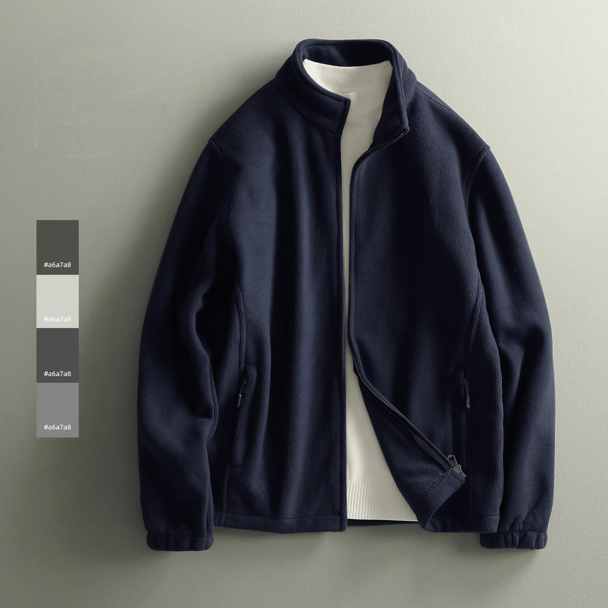 Mens Fleece Stand Collar Jacket