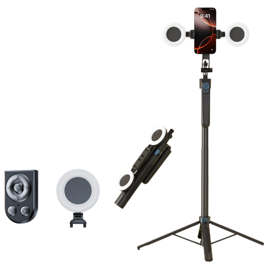 AI Facial Tracking 360 Rotation Camera Stand with LED Lights
