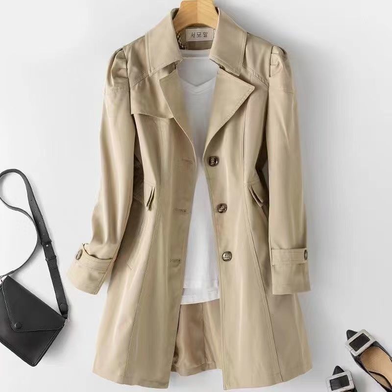 Double-Breasted Mid-Length Trench Coat