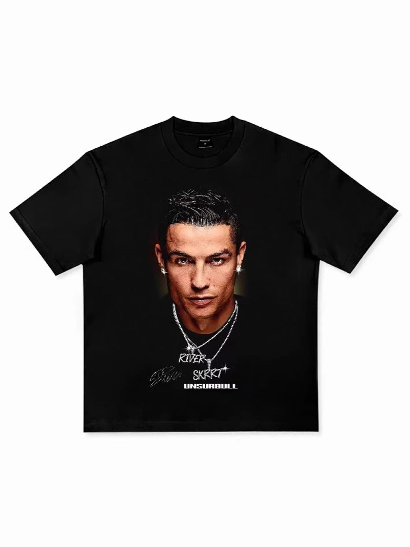Cristiano Ronaldo Neymar Print Men's T-Shirt - Lightweight Polyester