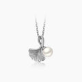 Elegant Ginkgo Leaf Pearl Necklace