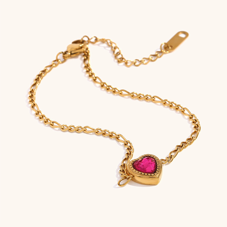 Stainless Steel Gold Plated Heart Bracelet