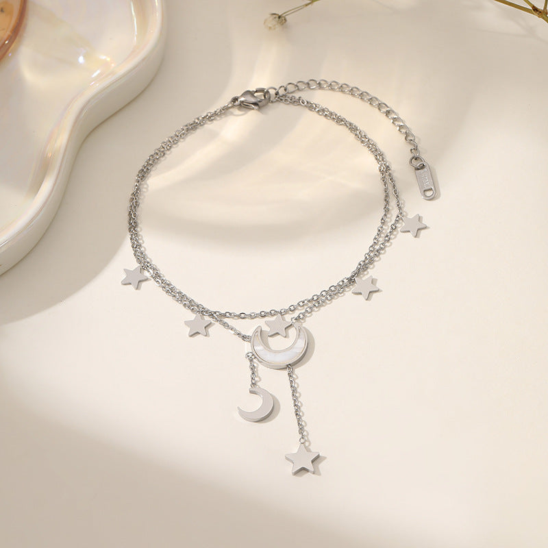 Fashion Titanium Steel Ankle Chain with Tassel