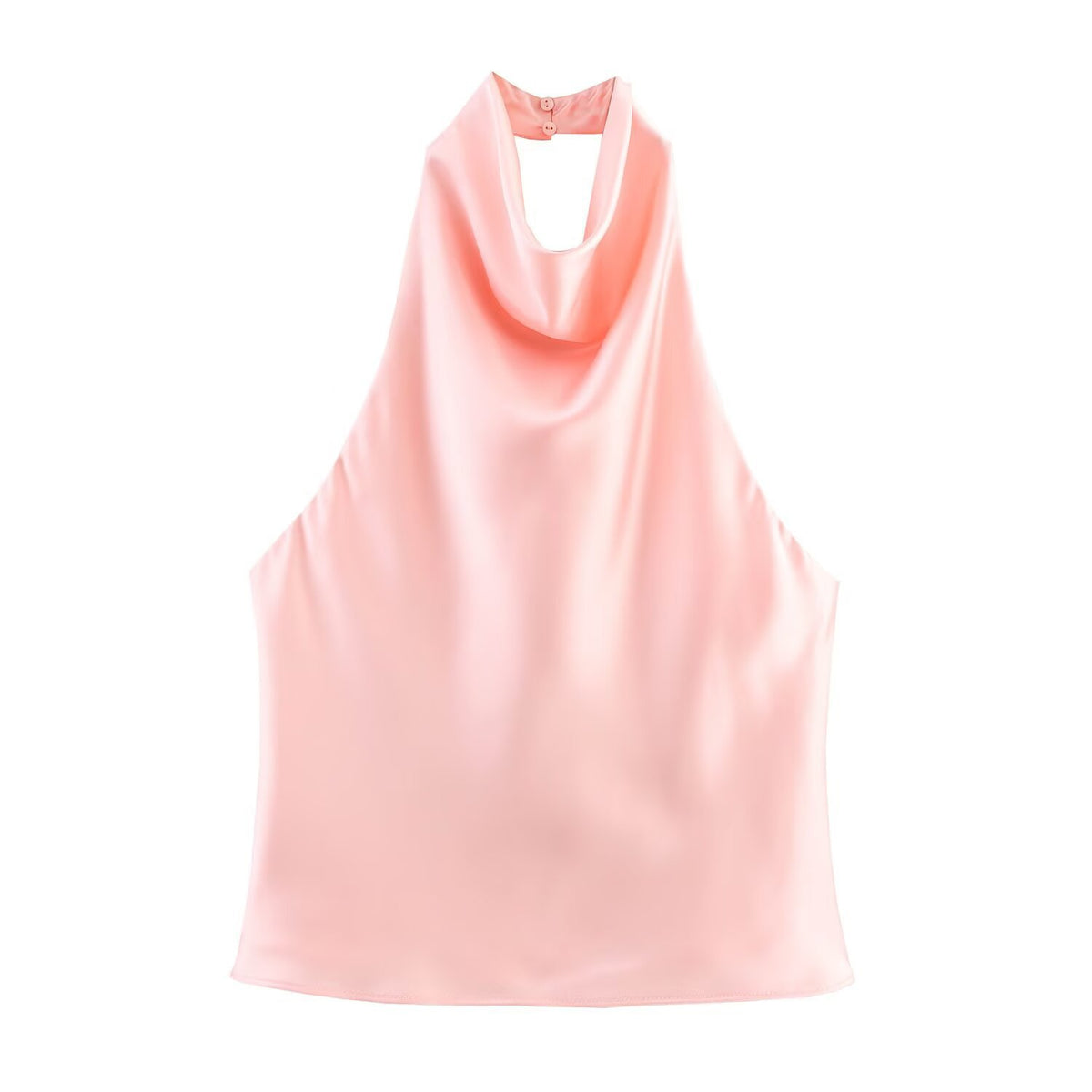 Womens Silk Satin Halter Neck Top