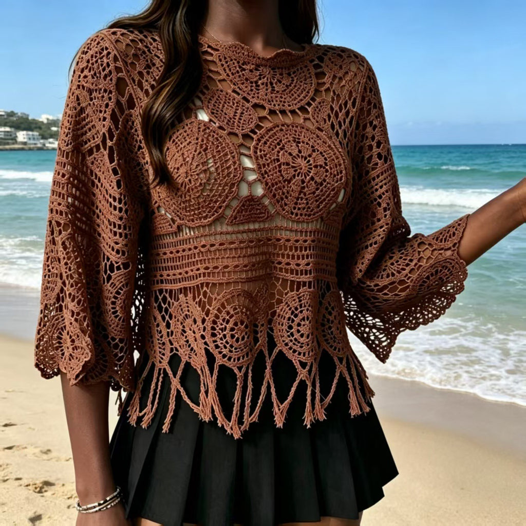 Bohemian Crochet Knit Sweater