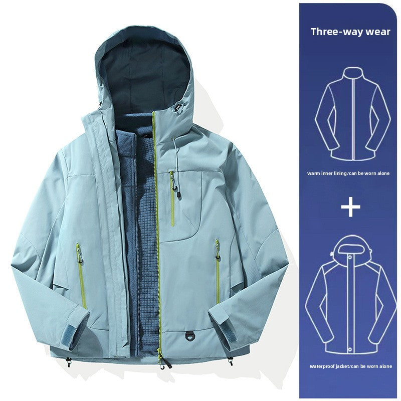 Windproof Waterproof Outdoor Jacket with Removable Fleece Liner