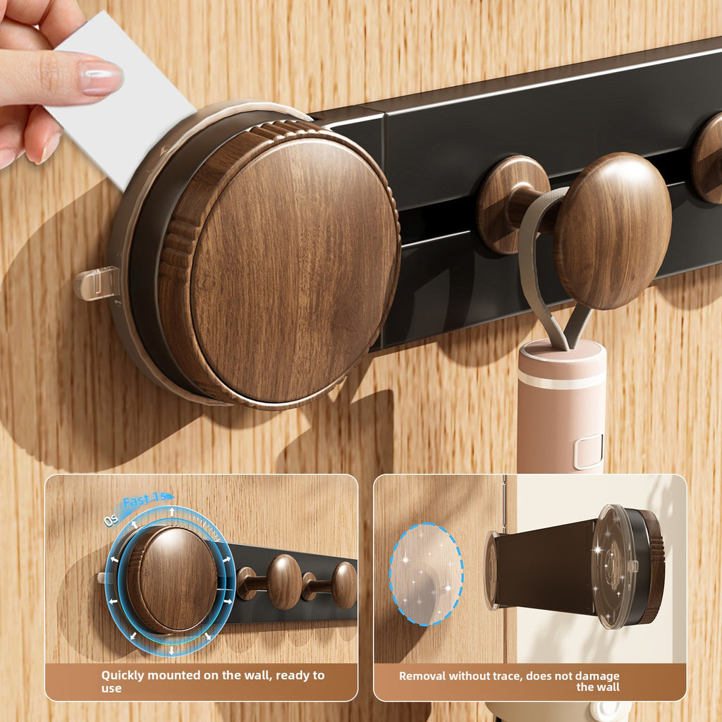 Rotating suction cup walnut hook