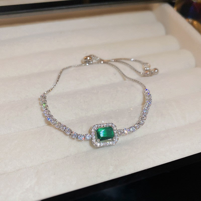 French Style Pink Zircon Flower Bracelet
