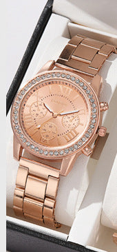 Women's Three-Eye Quartz Diamond Watch