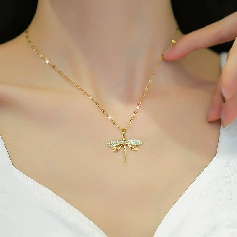 Hollow Butterfly Gold Plated Necklace