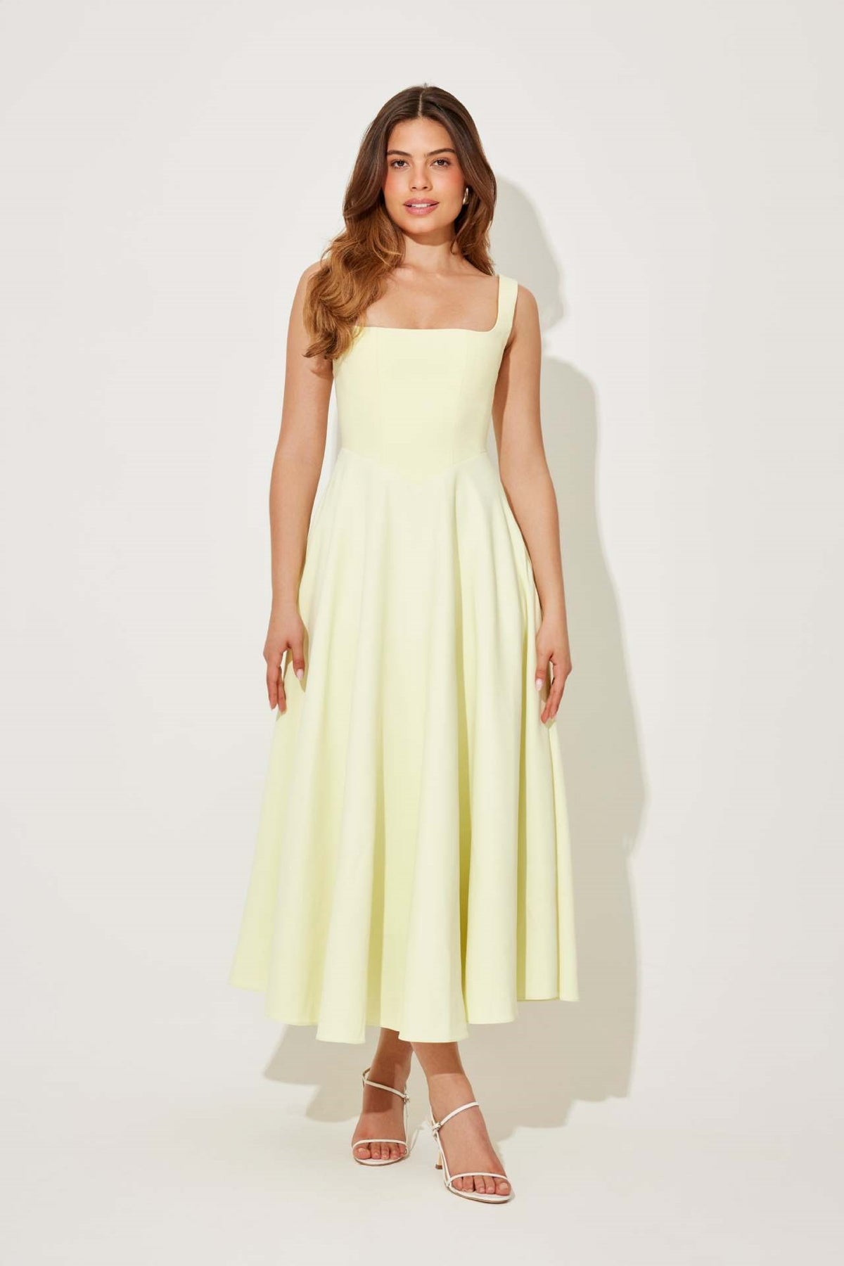 Verve A-Line Midi Dress with Straps