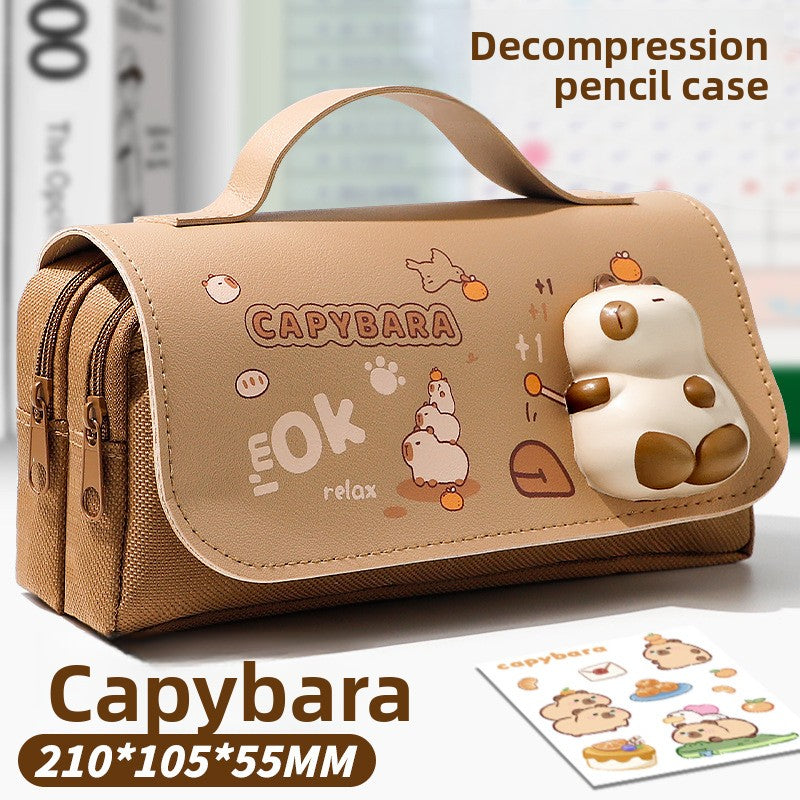 Cute Animal Canvas Pencil Case for Kids