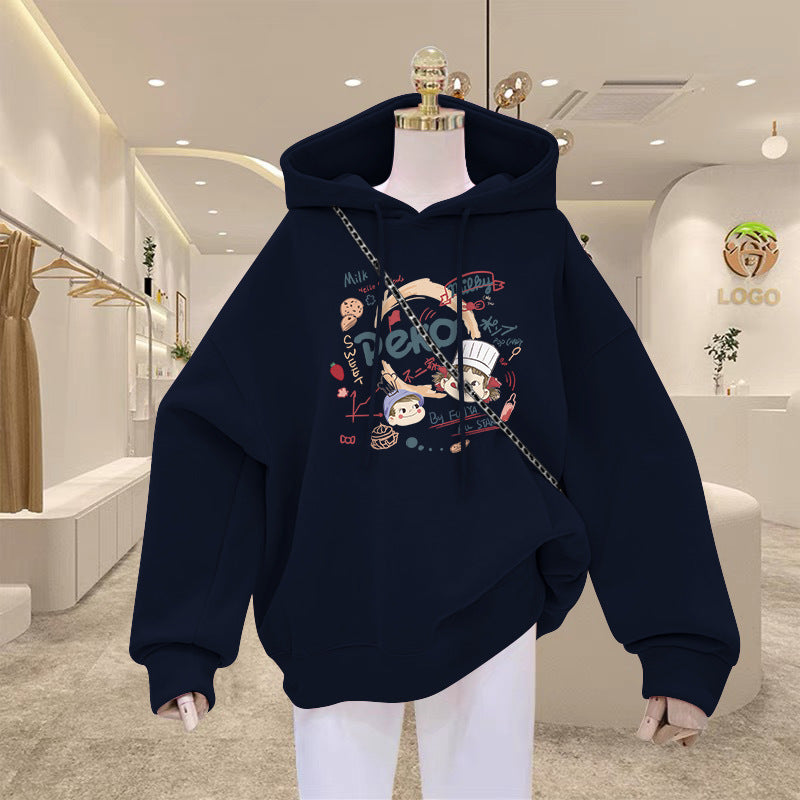 Fleece-lined and thickened sweatshirt