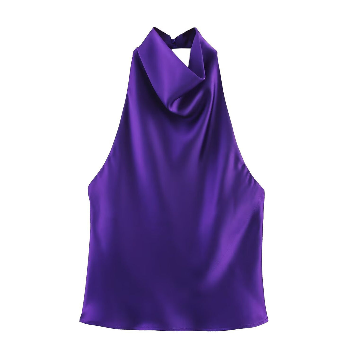 Womens Silk Satin Halter Neck Top