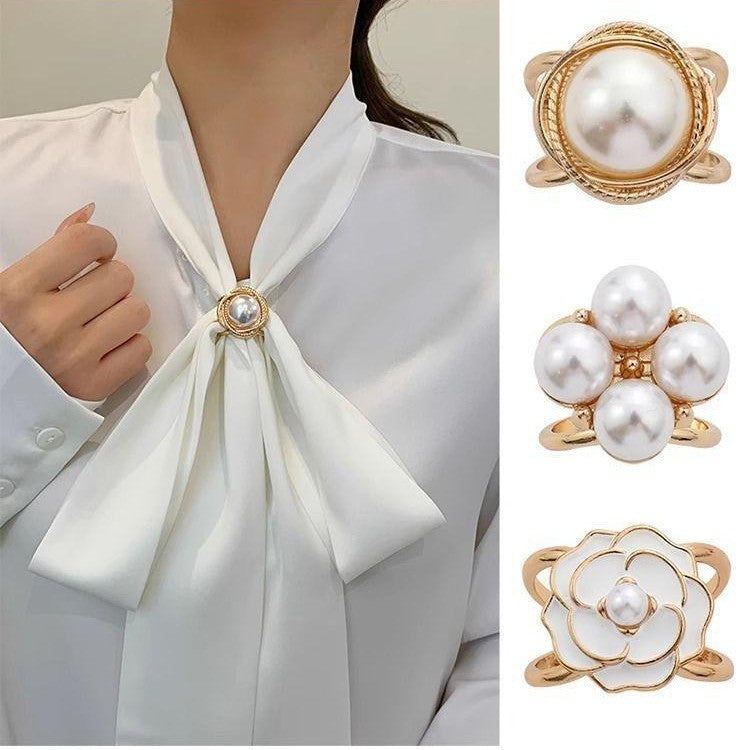 Multifunctional Pearl Scarf Buckle