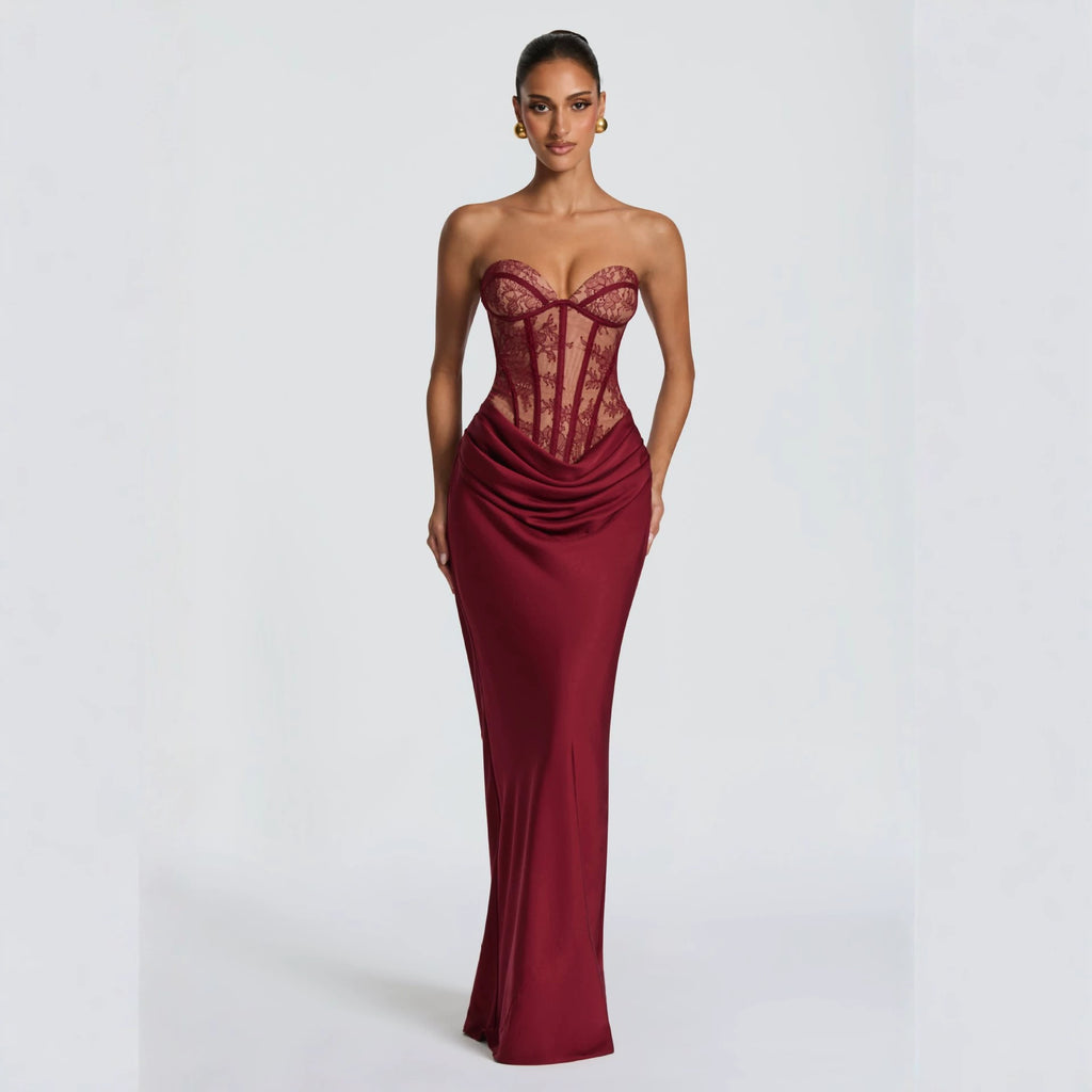 Lumière Lace Slim Evening Gown
