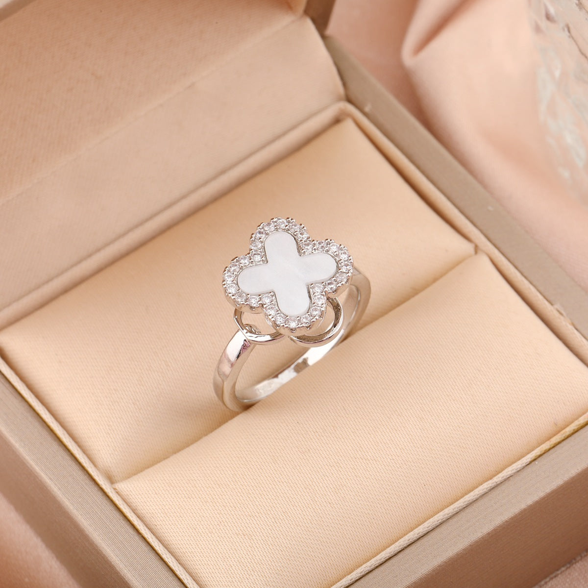 Adjustable Spinning Zircon Copper Ring
