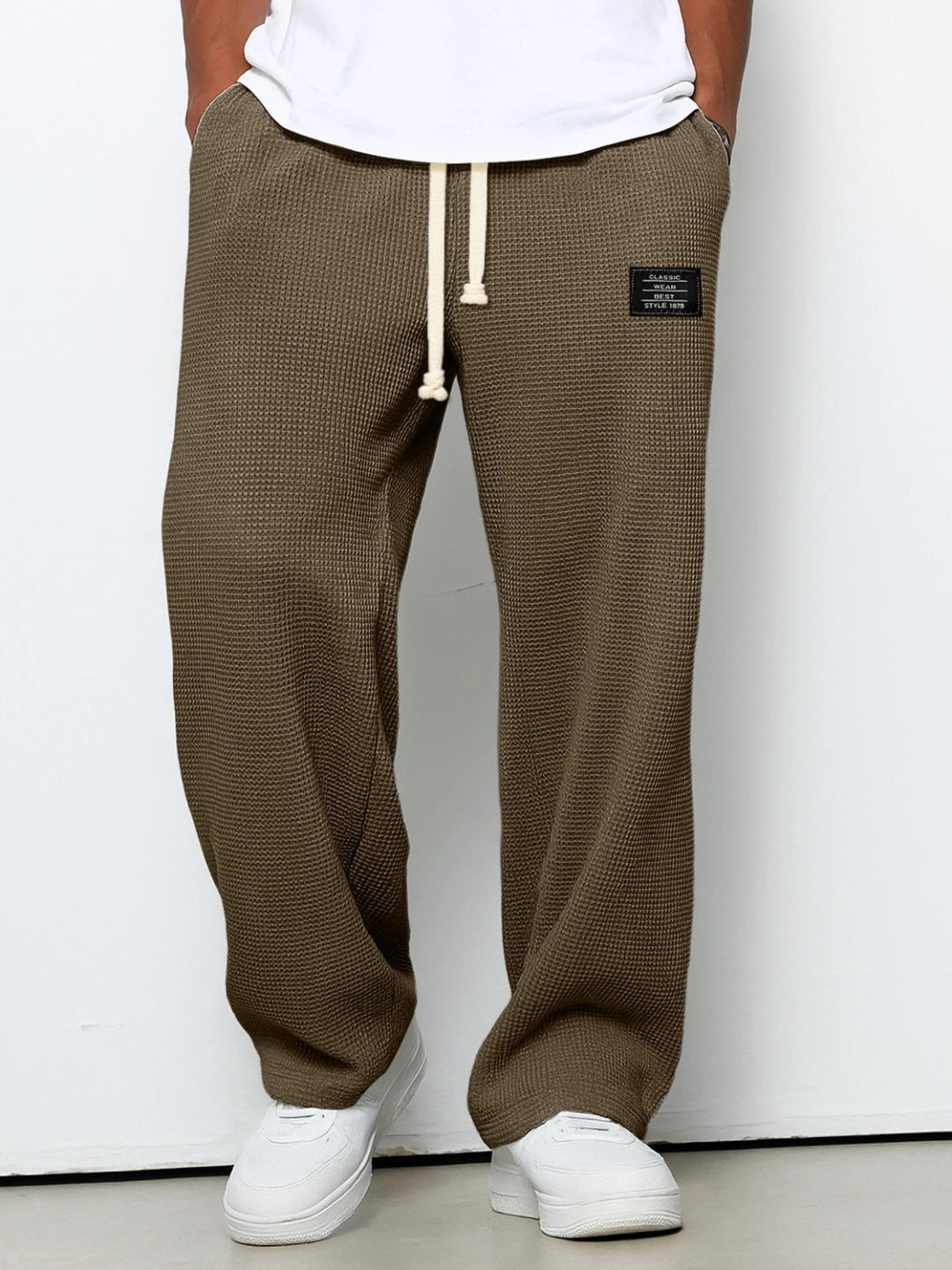 Waffle Pattern Men's Quick-Dry Straight Leg Pants