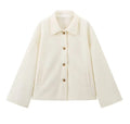 Lapel-button loose woolen coat