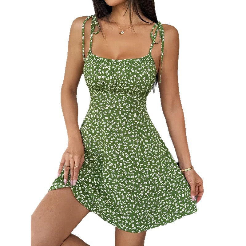 Summer Floral Suspender Mini Dress