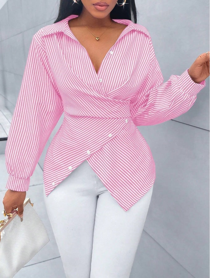 Fashion Striped Long Sleeve Women's Shirt
