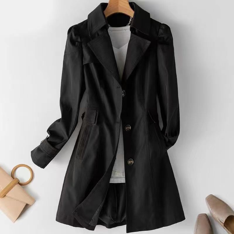 Double-Breasted Mid-Length Trench Coat