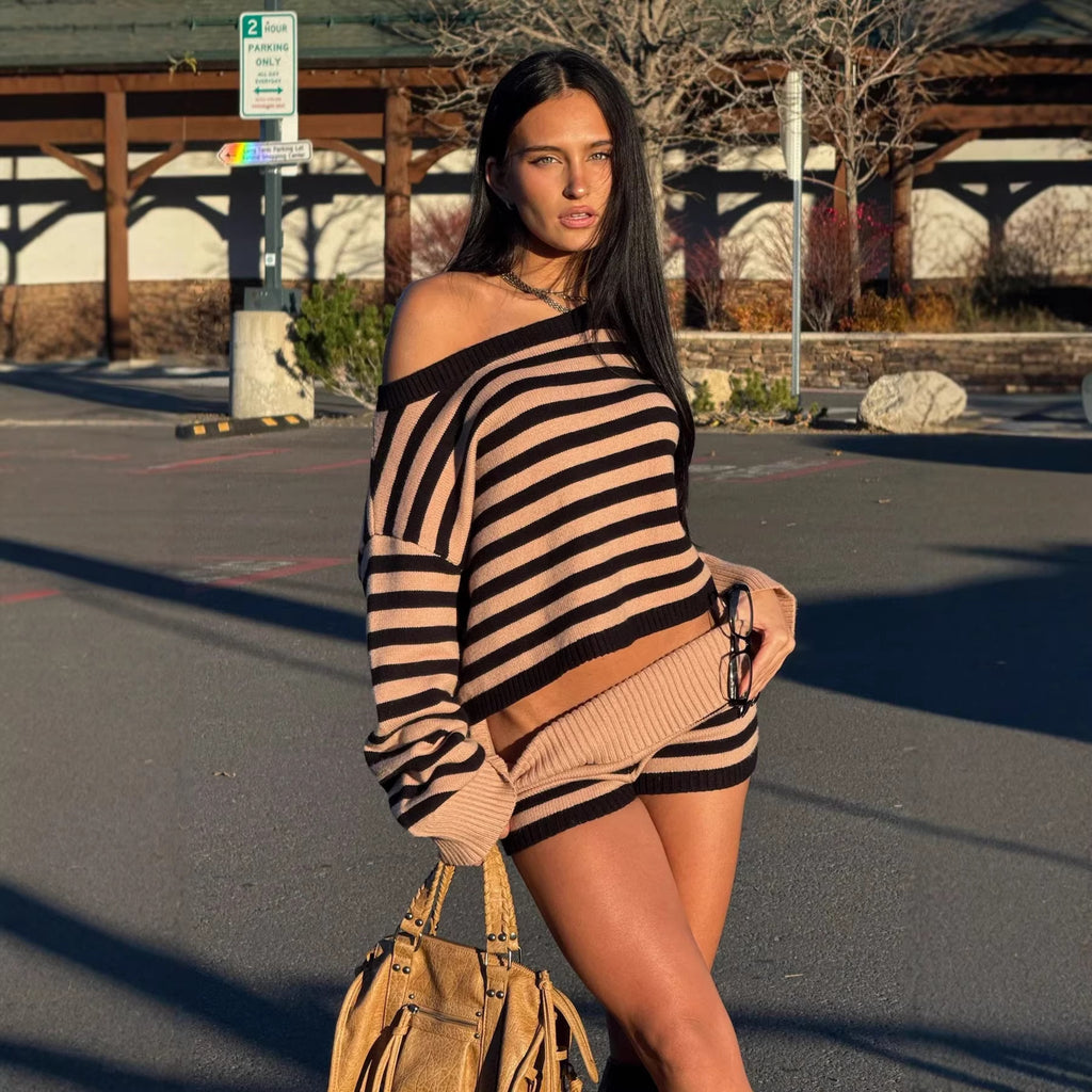 Women's Sweater and Short Skirt Set