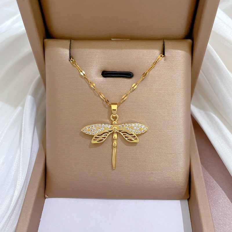 Hollow Butterfly Gold Plated Necklace