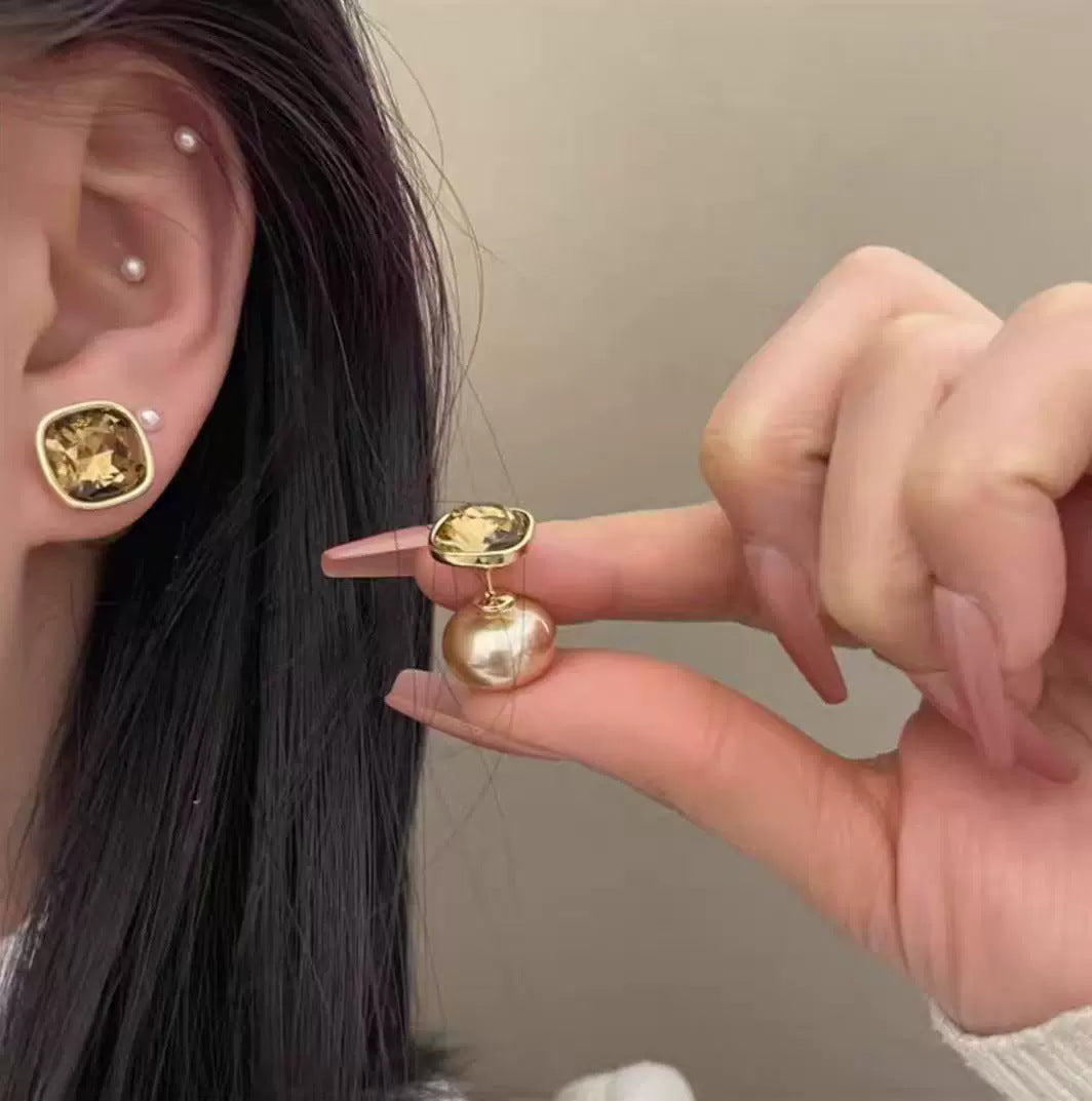 Pearl Geometric Earrings