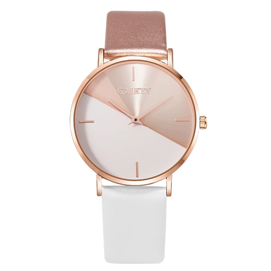 Two-color simple quartz watch