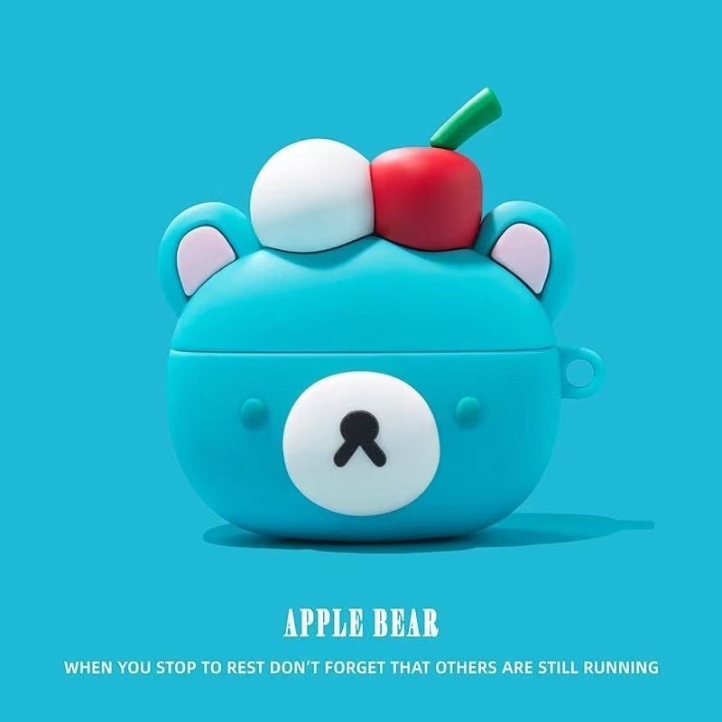 Cartoon Silicone Case for AirPods with Pendant